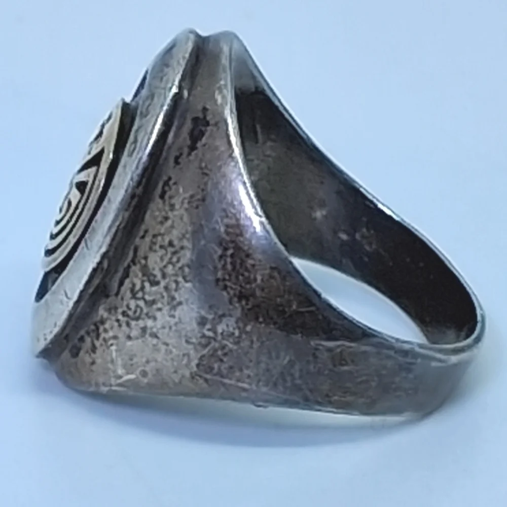 * 14k Gold & 925 Sterling Silver Hopi Man In The Maze Ring By Jason Takala